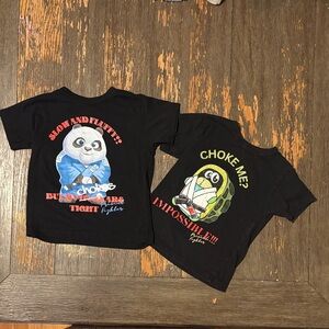 2x Bella Canvas 3T BJJ Tees with Pithy Panda “Rolling” Graphics. Exclnt Cndtn.